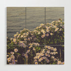 autumn asters by the sea - wildflower botanical photograph Wood Wall Art Gallery Image 1