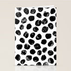 Jacson - minimal black and white modern abstract art print dots polka dots brushstrokes urban bklyn Stationery Card Gallery Image 2