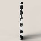Jacson - minimal black and white modern abstract art print dots polka dots brushstrokes urban bklyn iPhone Case Gallery Image 2