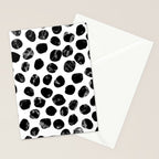 Jacson - minimal black and white modern abstract art print dots polka dots brushstrokes urban bklyn Stationery Card Gallery Image 2