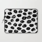 Jacson - minimal black and white modern abstract art print dots polka dots brushstrokes urban bklyn Laptop Sleeve Gallery Image 1