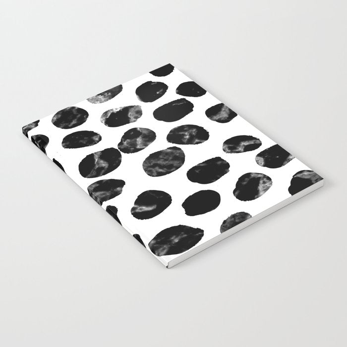 Jacson - minimal black and white modern abstract art print dots polka dots brushstrokes urban bklyn Notebook Gallery Image 1
