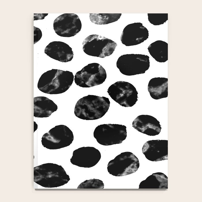 Jacson - minimal black and white modern abstract art print dots polka dots brushstrokes urban bklyn Notebook Gallery Image 4