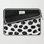 Jacson - minimal black and white modern abstract art print dots polka dots brushstrokes urban bklyn Laptop Sleeve Gallery Image 2
