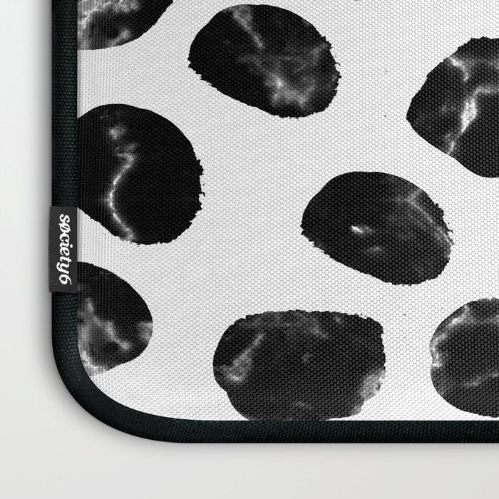Jacson - minimal black and white modern abstract art print dots polka dots brushstrokes urban bklyn Laptop Sleeve Gallery Image 3