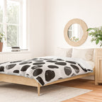 Jacson - minimal black and white modern abstract art print dots polka dots brushstrokes urban bklyn Duvet Cover Gallery Image 2