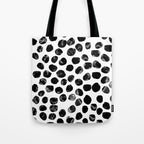 Jacson - minimal black and white modern abstract art print dots polka dots brushstrokes urban bklyn Tote Bag Gallery Image 1