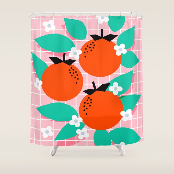 Bodacious - modern abstract minimal 1980s throwback memphis design trendy palm springs art Shower Curtain Gallery Image 1