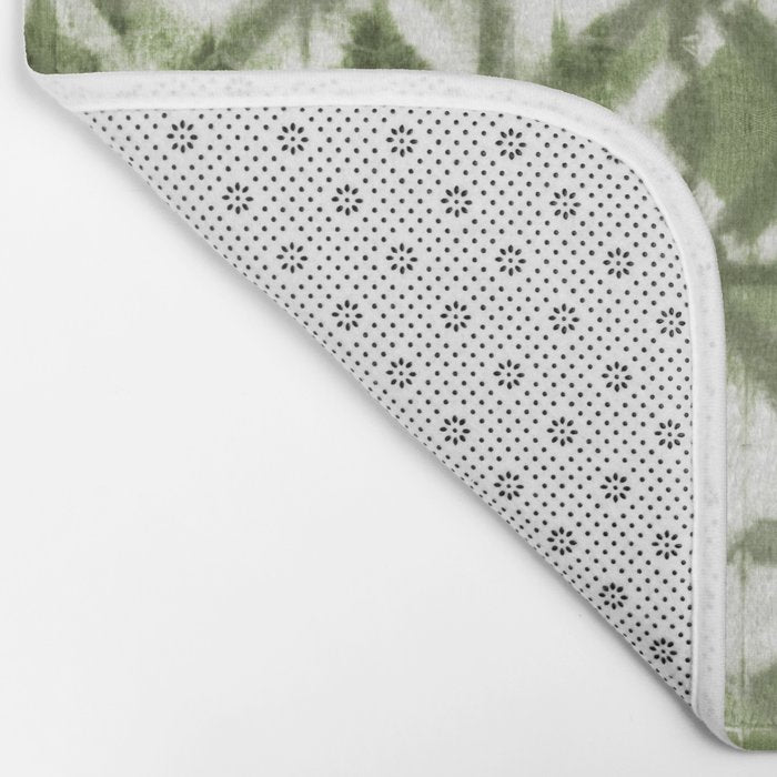 Shibori olive diamond tie dye patetrn Bath Mat Gallery Image 2
