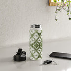 Shibori olive diamond tie dye patetrn Water Bottle Gallery Image 5