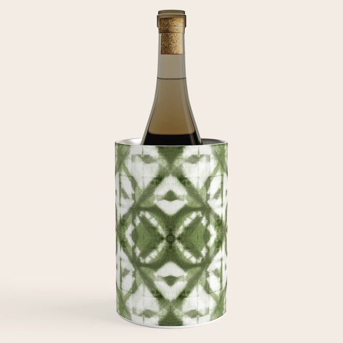 Shibori olive diamond tie dye patetrn Wine Chiller Gallery Image 1