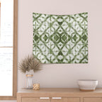Shibori olive diamond tie dye patetrn Wall Tapestry Gallery Image 2