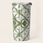 Shibori olive diamond tie dye patetrn Travel Mug Gallery Image 2
