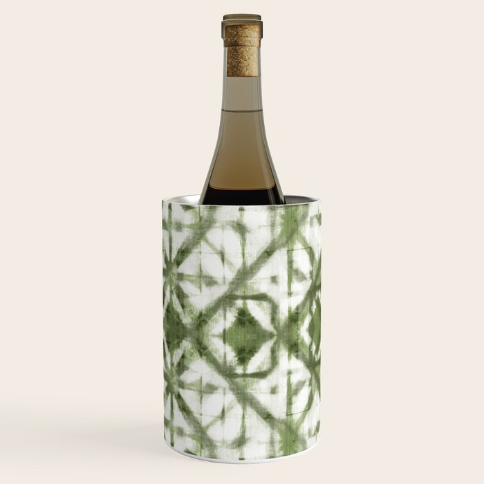 Shibori olive diamond tie dye patetrn Wine Chiller Gallery Image 2