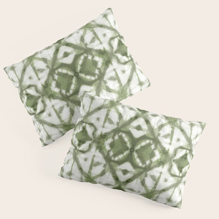Shibori olive diamond tie dye patetrn Pillow Sham Gallery Image 3