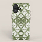 Shibori olive diamond tie dye patetrn iPhone Case Gallery Image 1