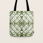 Shibori olive diamond tie dye patetrn Tote Bag Gallery Image 1