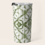 Shibori olive diamond tie dye patetrn Travel Mug Gallery Image 3