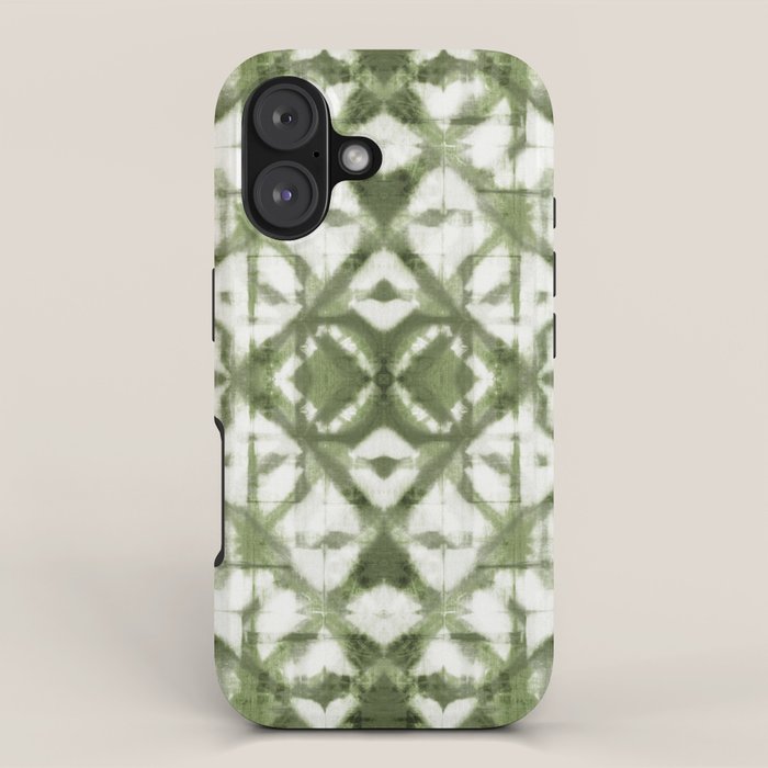 Shibori olive diamond tie dye patetrn iPhone Case Gallery Image 1
