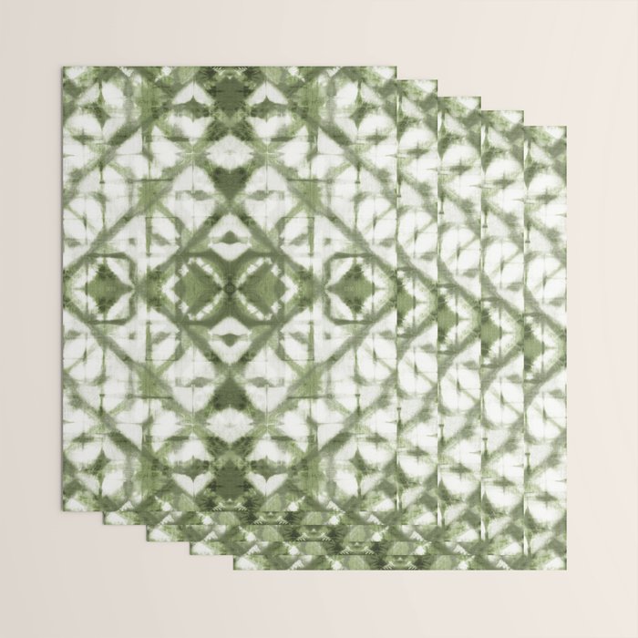 Shibori olive diamond tie dye patetrn Wrapping Paper Gallery Image 3