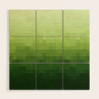 Gradient Pixel Green Wood Wall Art Gallery Image 1