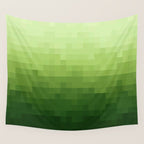 Gradient Pixel Green Wall Tapestry Gallery Image 4