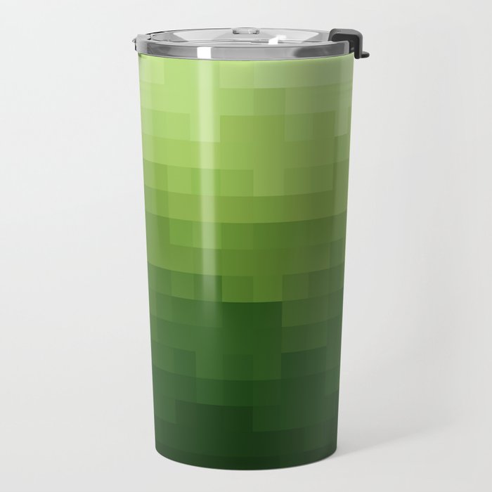 Gradient Pixel Green Travel Mug Gallery Image 2