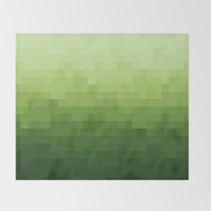 Gradient Pixel Green Throw Blanket Gallery Image 2