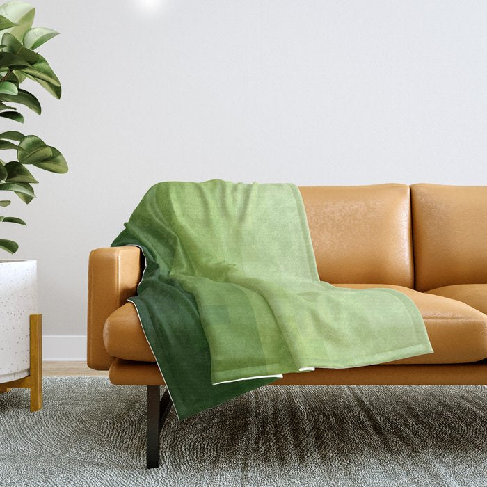 Gradient Pixel Green Throw Blanket Gallery Image 1