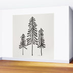 Pine Trees - Black Ink Wall Mural Gallery Image 2