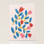 Simple Floral - Blue, Pink and Red Stationery Card Gallery Image 2