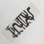 Mid Century Modern Minimalist Abstract Art Brush Strokes Black & White Ink Art Pipe Maze Yoga Mat Gallery Image 1