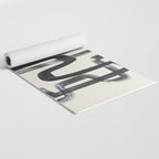 Mid Century Modern Minimalist Abstract Art Brush Strokes Black & White Ink Art Pipe Maze Yoga Mat Gallery Image 2