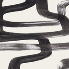Mid Century Modern Minimalist Abstract Art Brush Strokes Black & White Ink Art Pipe Maze Coffee Mug Gallery Image 2