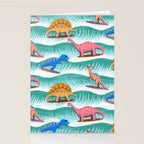 Surfosaurus - sea green  Stationery Card Gallery Image 2