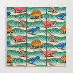 Surfosaurus - sea green  Wood Wall Art Gallery Image 1