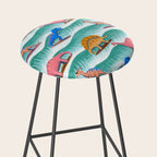 Surfosaurus - sea green  Stool Gallery Image 2