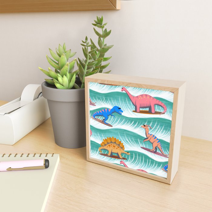Surfosaurus - sea green  Mini Art Print Gallery Image 2