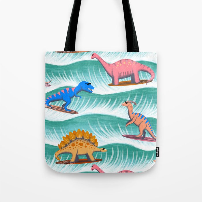 Surfosaurus - sea green  Tote Bag Gallery Image 1