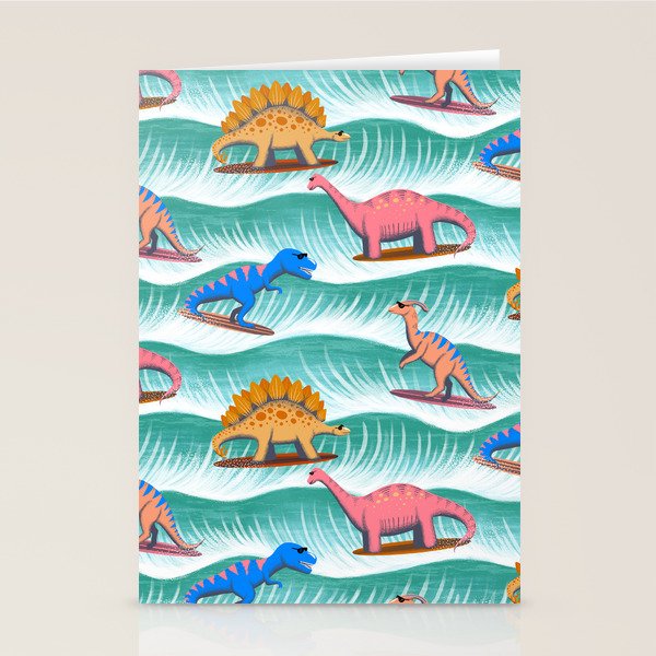 Surfosaurus - sea green  Stationery Card Gallery Image 1