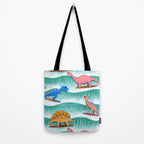 Surfosaurus - sea green  Tote Bag Gallery Image 2