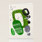 Fun Mid Century Modern Abstract Minimalist Olive Green Rings Grey Black Accent Stationery Card Gallery Image 2