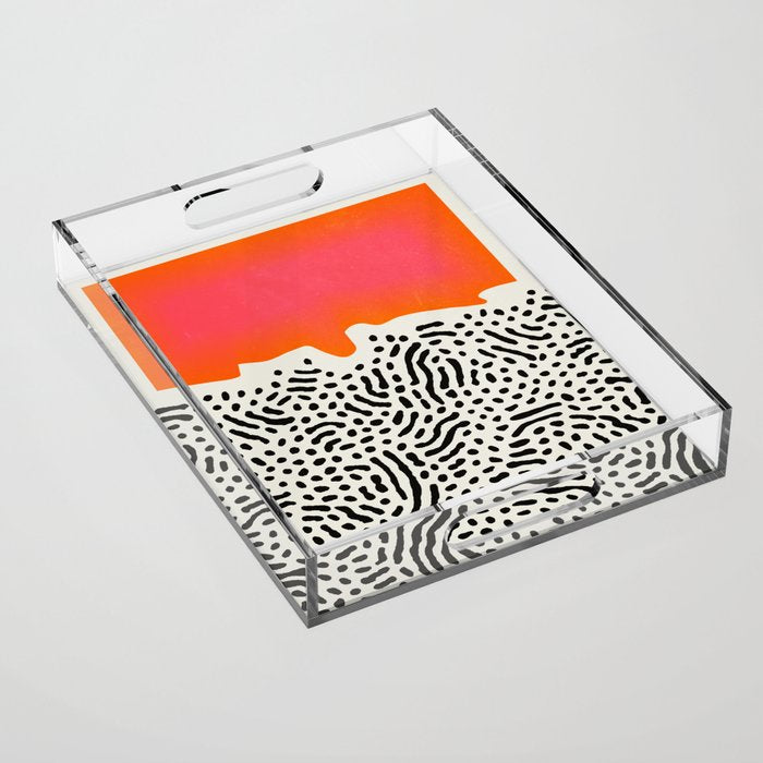 Sunset & Spots: Mid Century Abstraction Acrylic Tray Gallery Image 1