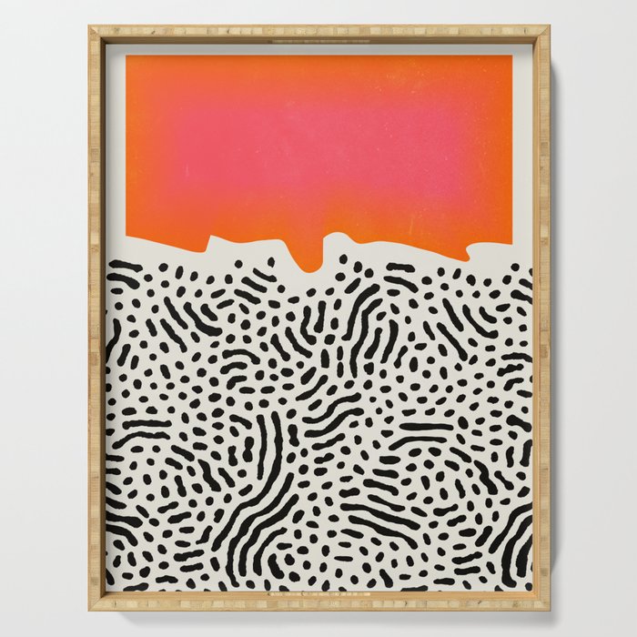 Sunset & Spots: Mid Century Abstraction Serving Tray Gallery Image 1