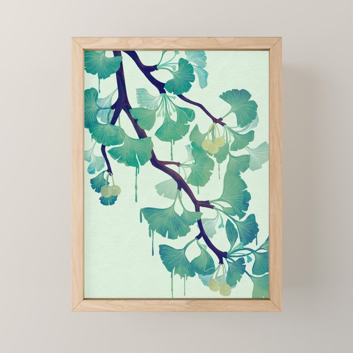 O Ginkgo (in Green) Mini Art Print Gallery Image 1