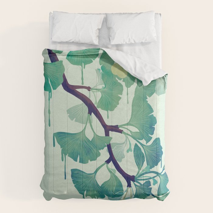 O Ginkgo (in Green) Comforter Gallery Image 6