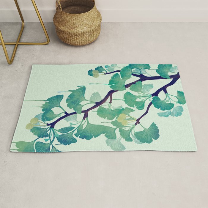 O Ginkgo (in Green) Rug Gallery Image 1