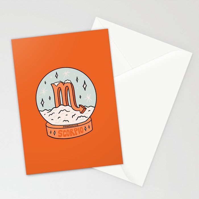 Scorpio Snow Globe Stationery Card Gallery Image 2