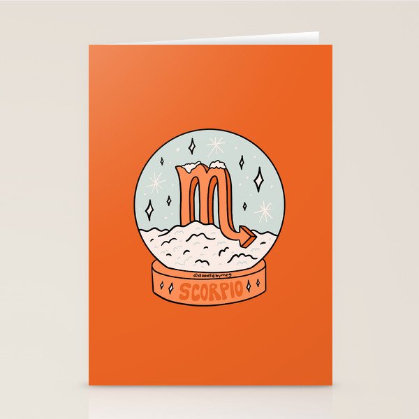 Scorpio Snow Globe Stationery Card Gallery Image 2