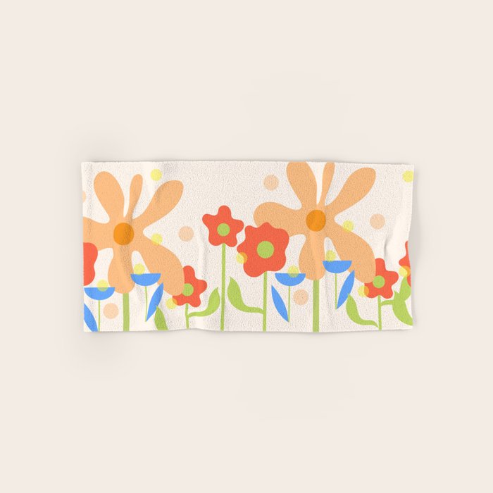 Abstract flowers composition in pink and blue Bath Towel Gallery Image 1